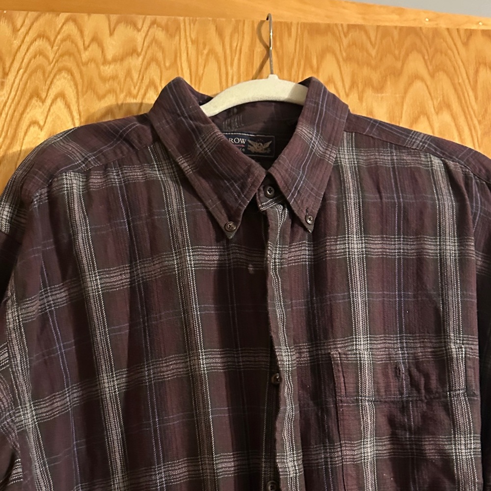 Arrow Men's Casual Plaid Shirt - Dark Brown and Gray